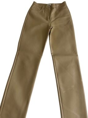 Aritzia Wilfred Camel Faux Leather Pants- Size 4